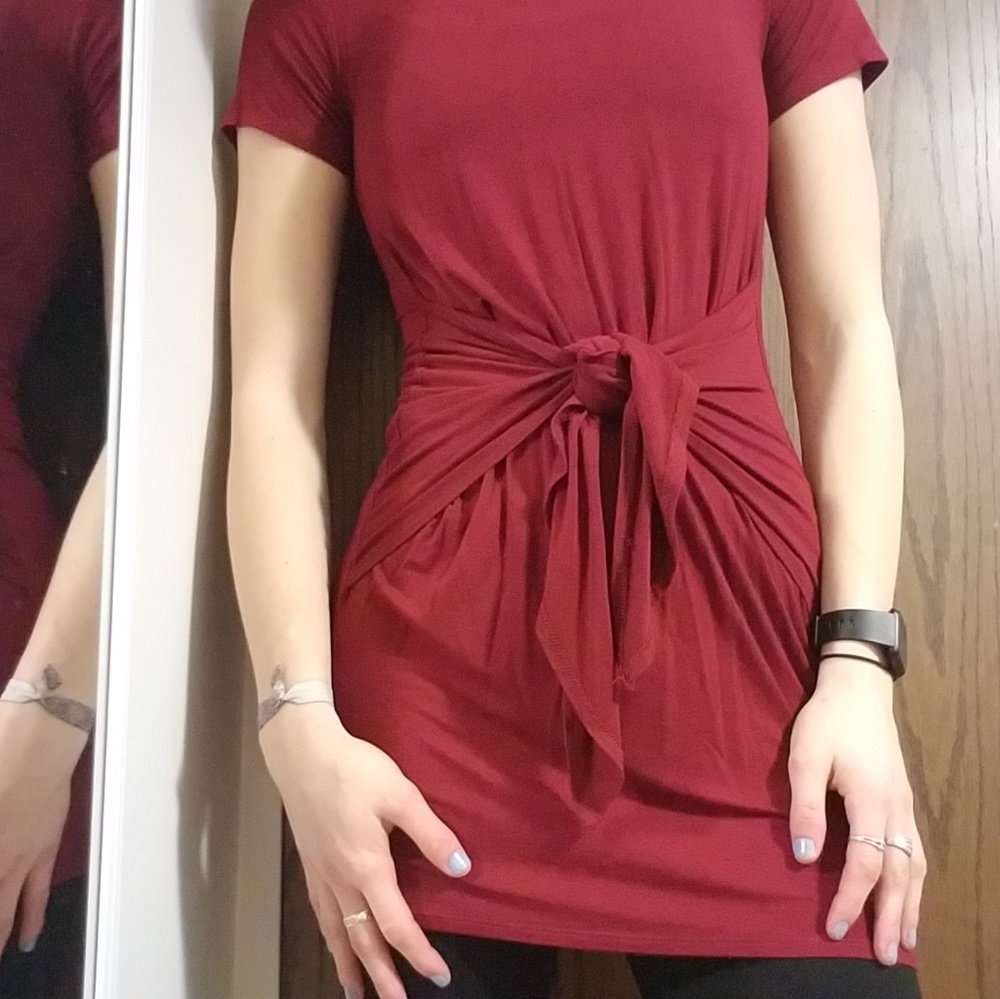 Tie waist t shirt dress